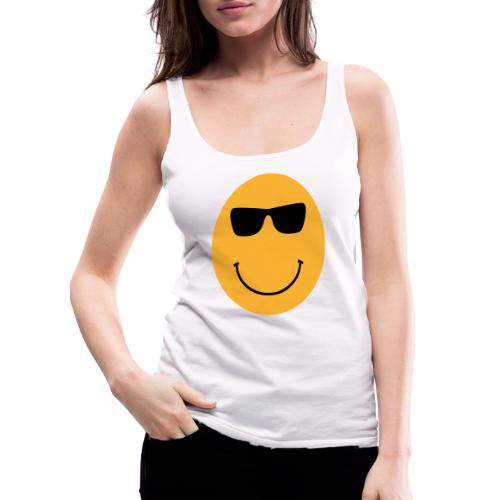Orange Face with Sunglasses - Women's Premium Tank Top