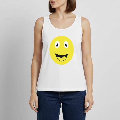 Yellow Happy Face Print - Women's Premium Tank Top