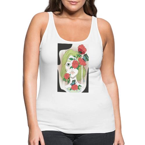 Girl with Rose Vine - Women's Premium Tank Top