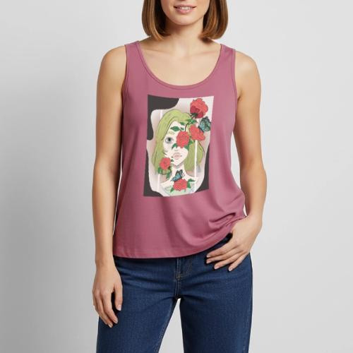 Girl with Rose Vine - Women's Premium Tank Top