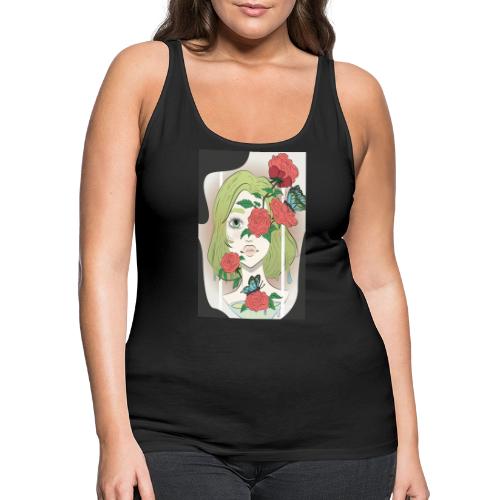 Girl with Rose Vine - Women's Premium Tank Top