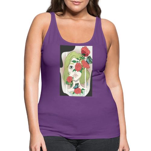 Girl with Rose Vine - Women's Premium Tank Top