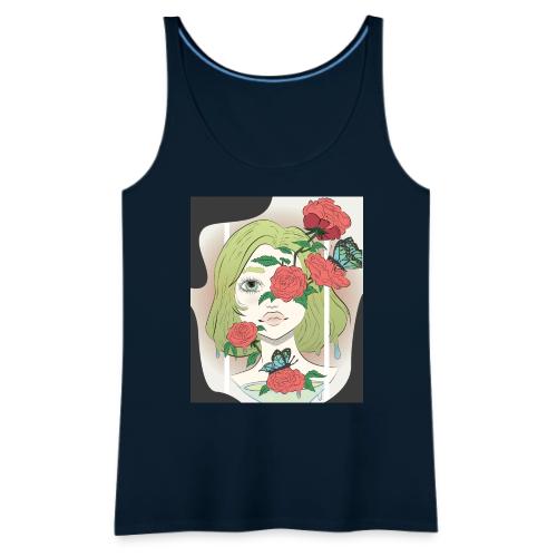 Girl with Rose Vine - Women's Premium Tank Top