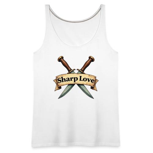 Sharp Love Crossed Knives Romantic Art - Women's Premium Tank Top