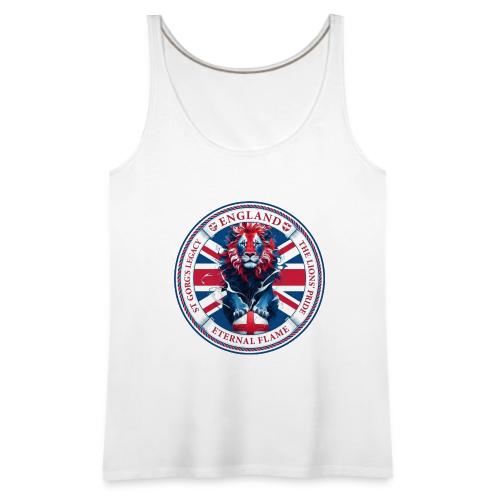 England Lion Emblem T Shirt, Flag Pride Gift - Women's Premium Tank Top
