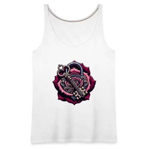 You Hold the Key to My Heart Rose Lock T-Shirt - Women's Premium Tank Top