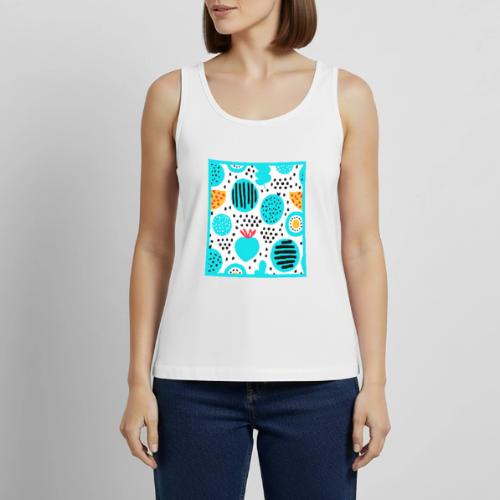 Blue Fruit Patterns Painting Art - Women's Premium Tank Top