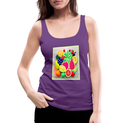 Colorful Fruit Pop Art - Women's Premium Tank Top
