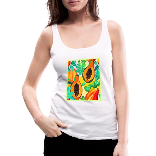 Tropical Papaya Pop Art - Women's Premium Tank Top