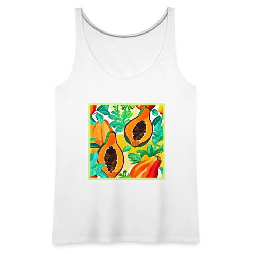Tropical Papaya Pop Art - Women's Premium Tank Top
