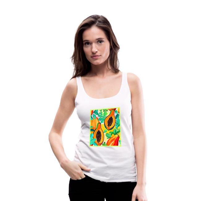 Tropical Papaya Pop Art