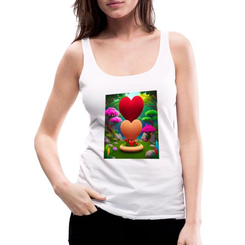Double Heart, fantasy, nature and fantasy - Women's Premium Tank Top