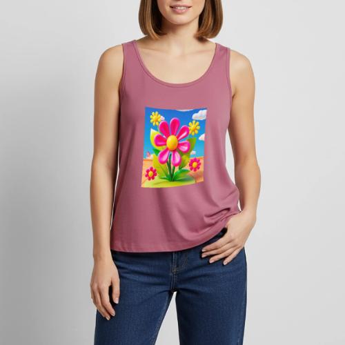 Pink Floral Peace | Sky & Nature Design - Women's Premium Tank Top