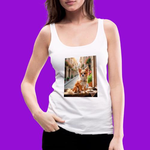 Morning coffee Chihuahua - Women's Premium Tank Top