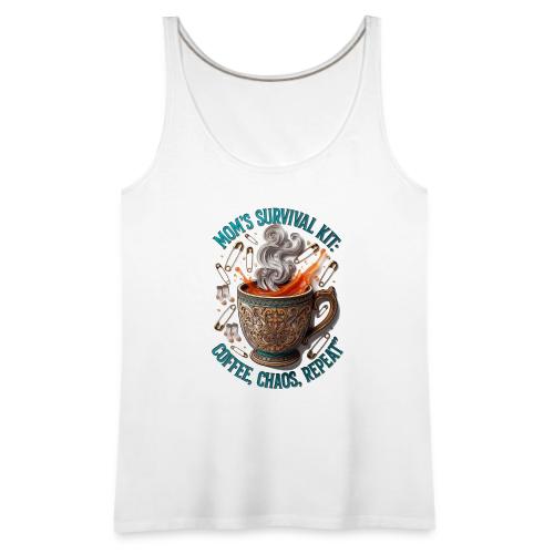 Mom's Survival Kit Tee | Coffee Chaos - Women's Premium Tank Top