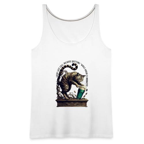 Lucky Last Call Cat Graphic Tee - Women's Premium Tank Top
