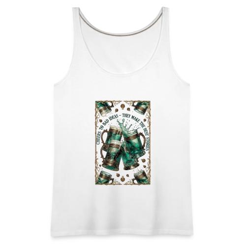 Cheers to Bad Ideas Tankards Graphic Tee - Women's Premium Tank Top