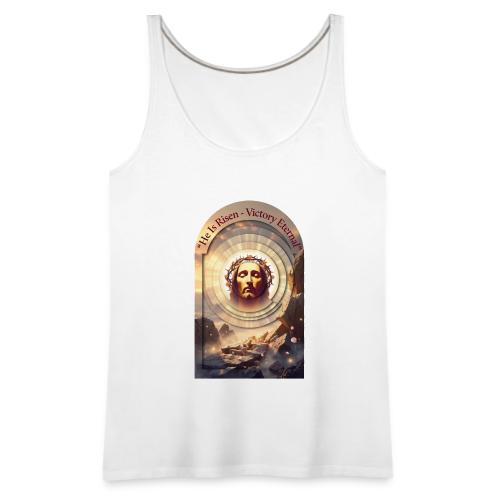 Easter He Is Risen Sacred Face T Shirt, wife Gift - Women's Premium Tank Top