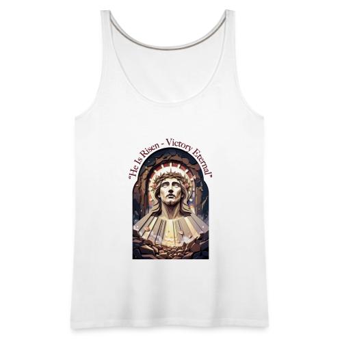 Easter He Is Risen Face of Christ T Shirt, Gift - Women's Premium Tank Top