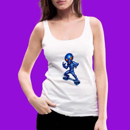 Angry Blue Alien - Women's Premium Tank Top