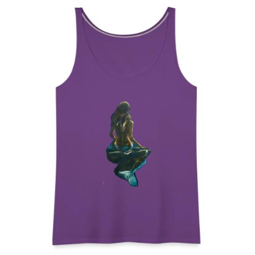 Midnight Mermaid on a rock - Women's Premium Tank Top