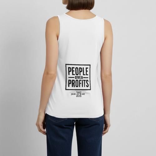 People Over Profits (black, back-facing) - Women's Premium Tank Top