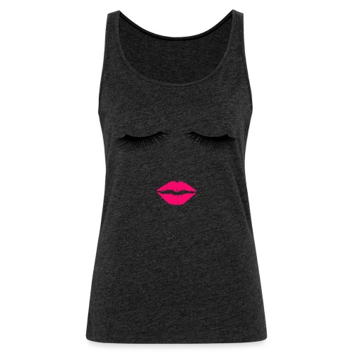 Lipstick and Eyelashes - Women's Premium Tank Top