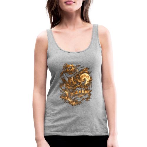 Pit Bull Howling Moon Fantasy Forest Tee - Women's Premium Tank Top