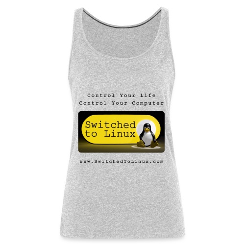 Switched to Linux Logo with Black Text - Women's Premium Tank Top
