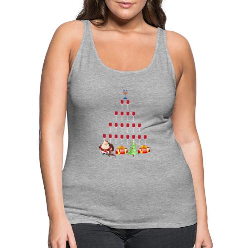 Wine glass decor Christmas Tree Xmas Ornament tee - Women's Premium Tank Top