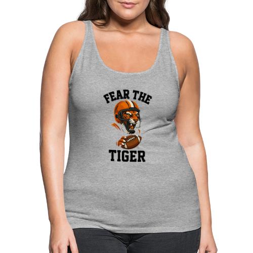 Fear The Tiger Football Helmet T-Shirt - Women's Premium Tank Top