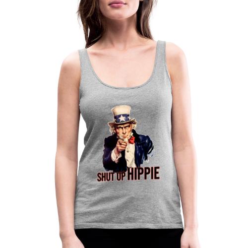 SHUT UP HIPPIE WHITE OUTL - Women's Premium Tank Top