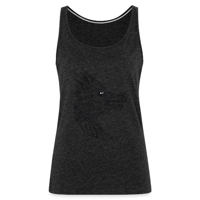 black art deco dragon head