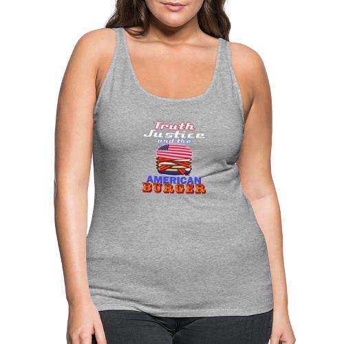 Truth Justic and the American Burger - Women's Premium Tank Top