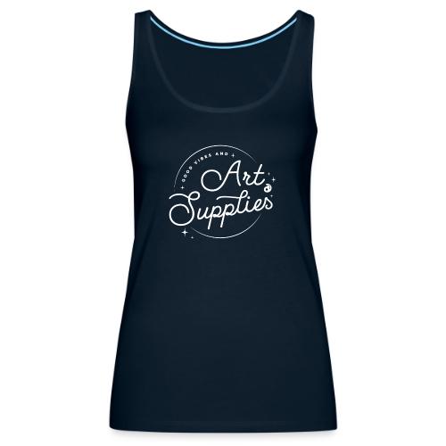 Good Vibes and Art Supplies White - Women's Premium Tank Top