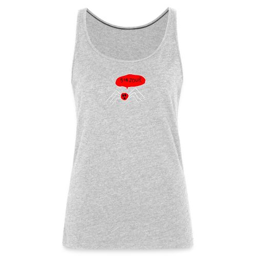 Bonjour Spider, White Outline (tshirts) - Women's Premium Tank Top