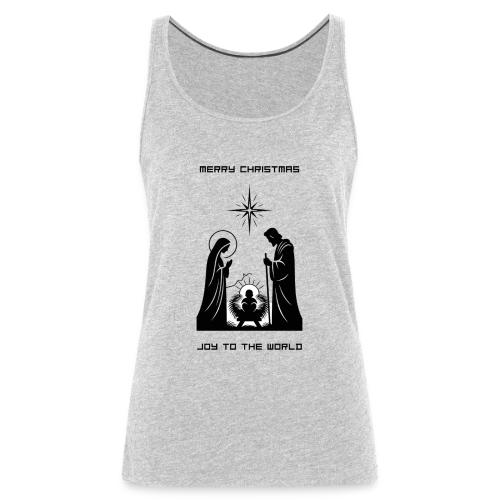 Joy to the World T-Shirt | Minimalist Nativity - Women's Premium Tank Top