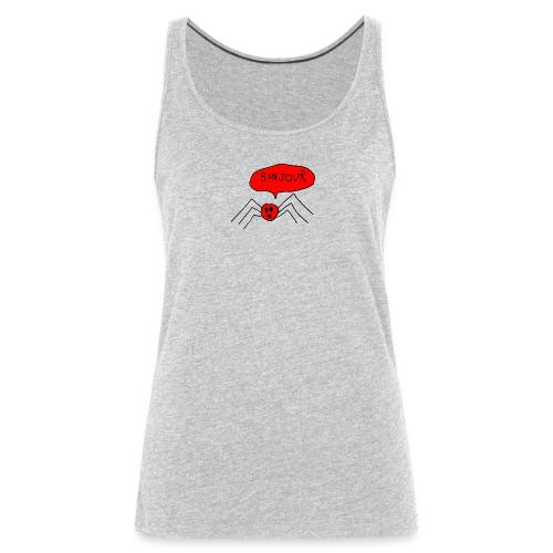 Bonjour Spider, Black Outline (tshirts) - Women's Premium Tank Top
