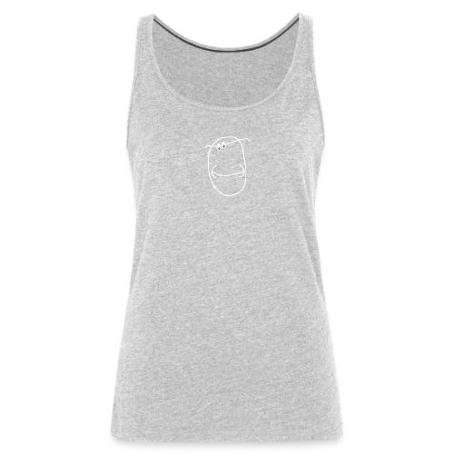 Fat Squirrel, White Outline (tshirts) - Women's Premium Tank Top