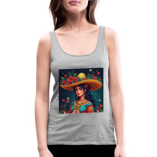 Mexican Design, Regional Mexican Charro Woman - Women's Premium Tank Top