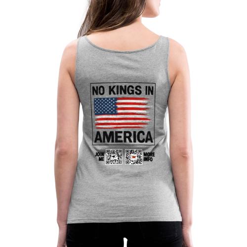 No Kings In America (black, back) - Women's Premium Tank Top