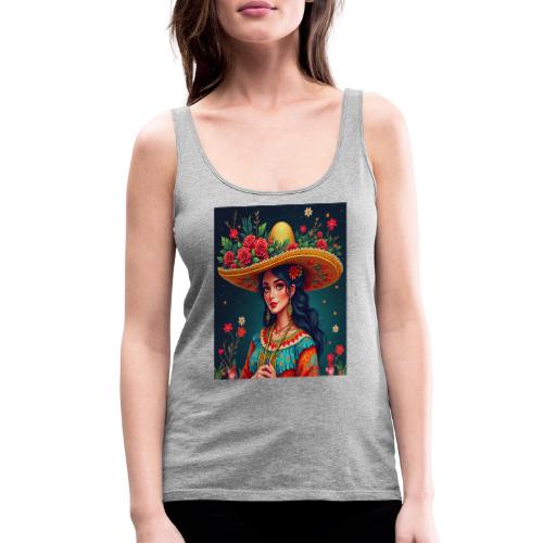 Mexican Design, Regional Mexican Charro Woman - Women's Premium Tank Top