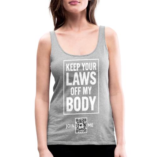 Laws Off (white, back-facing) - Women's Premium Tank Top