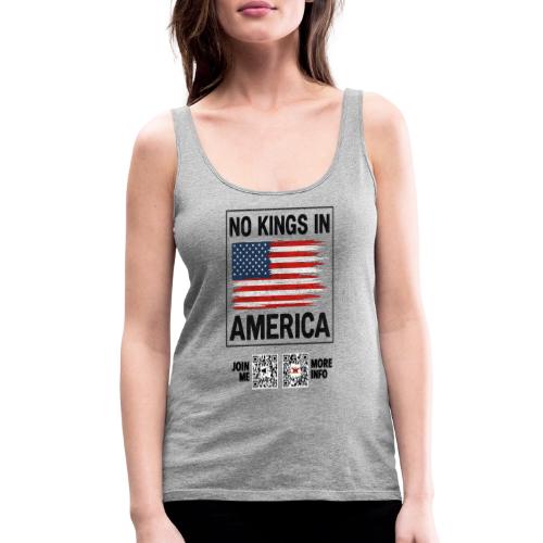 No Kings In America (black, front-facing) - Women's Premium Tank Top