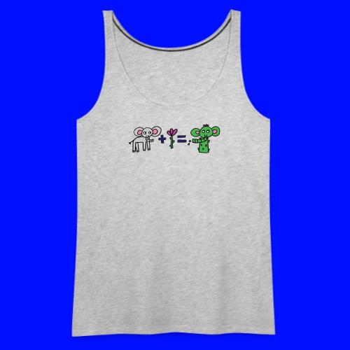 Elephant Flower, Black Outline (tshirts) - Women's Premium Tank Top