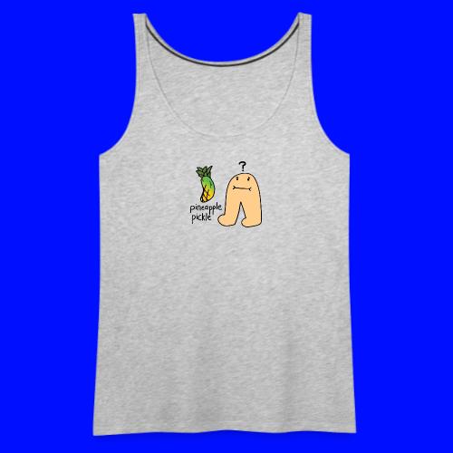 Pineapple Pickle, Black Outline (tshirts) - Women's Premium Tank Top