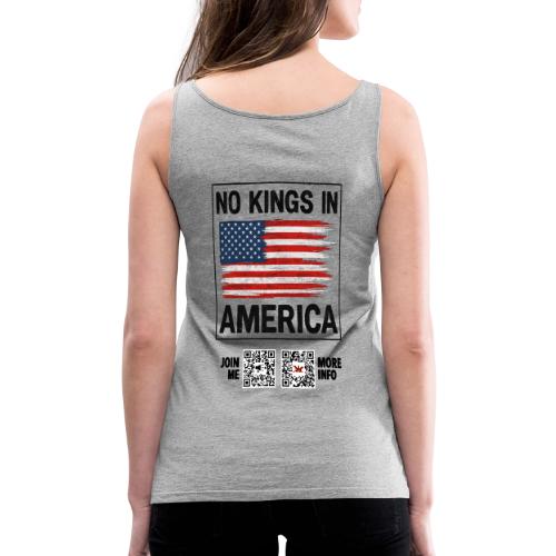 No Kings In America (black, back) - Women's Premium Tank Top