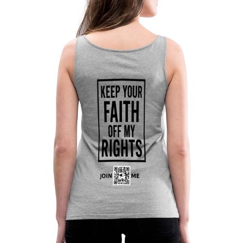 Faith Off (black, front-facing) - Women's Premium Tank Top