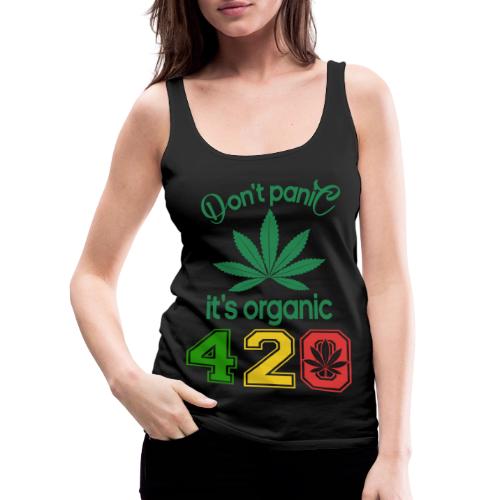 Joshing 420 Organic Herb Weed Marijuana Design - Women's Premium Tank Top