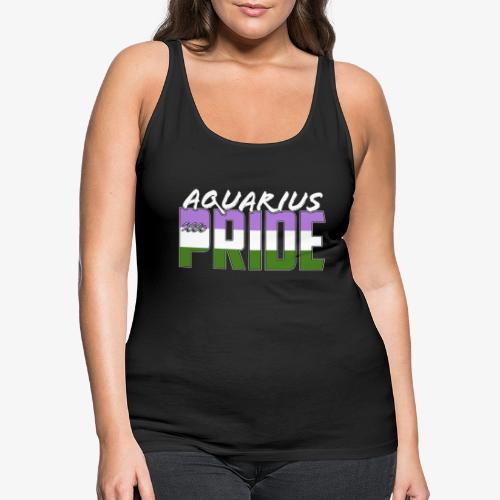 Aquarius Genderqueer Pride Flag Zodiac Sign - Women's Premium Tank Top